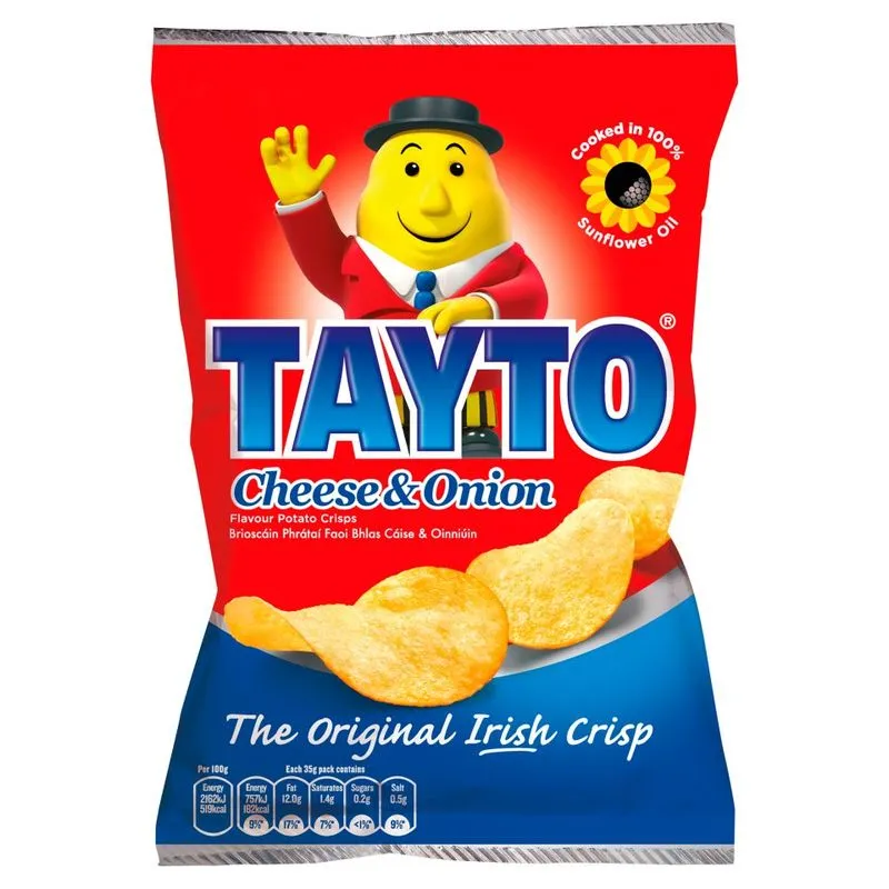 Tayto Cheese & Onion crisps bag