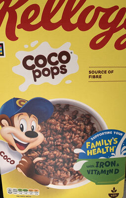 Kellogg's Coco Pops cereal box