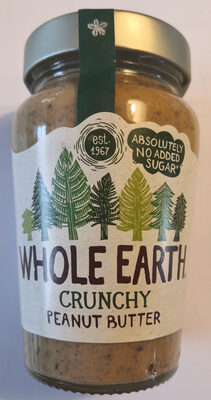 Whole Earth crunchy peanut butter jar